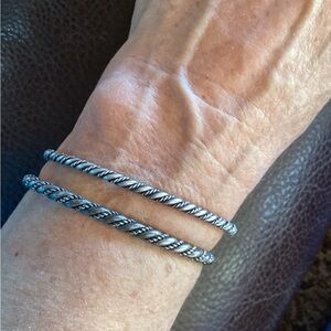 2 BRACELETS STERLING SILVER TWIST VINTAGE